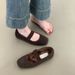 Versatile Women's Winter New French Gentle Fairy Ballet Style Soft Flat Bottom With Velvet Single Shoes For Warmth_vogvips.com
