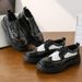 Euro Step Men' Leather Derby Thick Sole Height Increaing Britih Brogue Black White Buine Formal Veratile Caual Trendy_vogvips.com