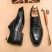 Euro Step New Style Large Size Business Brogue Thick Sole Men's Casual Small Leather Shoes_vogvips.com