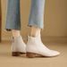 2025 New Women Low Pointed Leather Soft Sole Short Autumn Winter Single Boots Fashionable Back Zipper French Style 41_vogvips.com