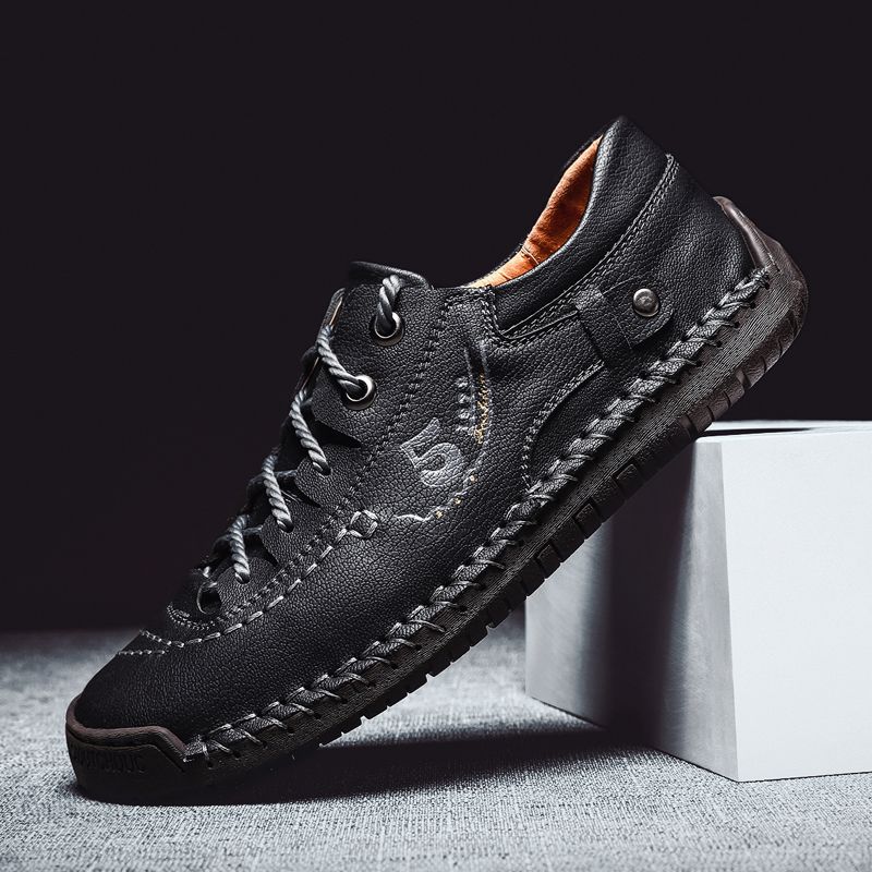 New Men Leather Casual Shoes Outdoor Comfortable High Quality Fashion Soft Homme Classic Ankle Non-slip Flats Moccasin_vogvips.com