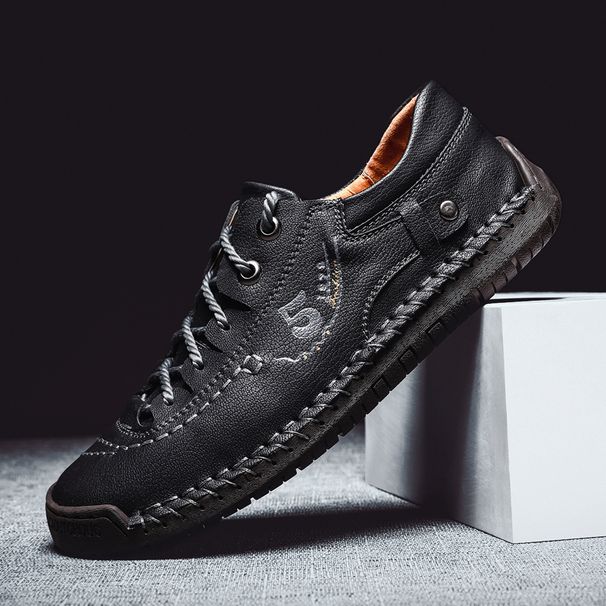New Men Leather Casual Shoes Outdoor Comfortable High Quality Fashion Soft Homme Classic Ankle Non-slip Flats Moccasin_vogvips.com