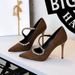 Women's Elegant Pointed Toe High Heels With Rhinestone Strap - Ultra High Stiletto Dress Pumps For Parties & Evening Events Sexy Women's Shoes_vogvips.com