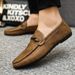 2025 Summer New Lefu Korean Edition, One Step Lazy, Breathable Driving, Casual Leather Shoes, Men's Soft Soles_vogvips.com