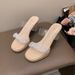 Transparent Large Size Versatile Rhinestone Slippers Crystal Heels High Heel Sandals For Women Outdoor High-end Feel_vogvips.com