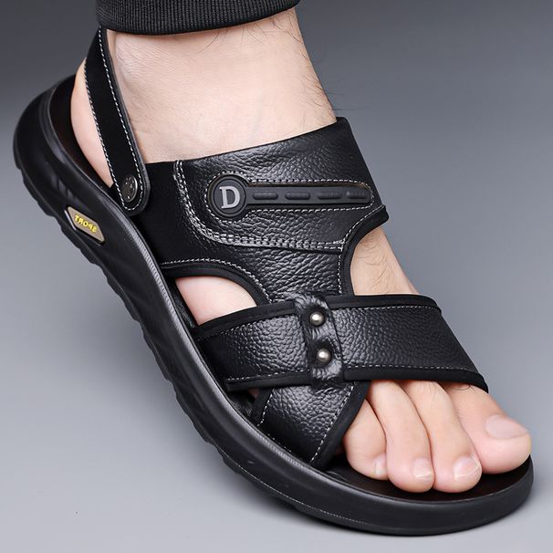Men's Casua Leather Sandas Comfortabe Outdoor Beach Shoes Breathabe Sip-On Sippers Versatie For Summer New_vogvips.com