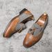 Euro Step Britih Style Pointed Toe Men' Brogue Leather Korean Verion Large Size Slip-On Buine Caual Hairtylit Trendy_vogvips.com