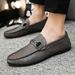 Euro Step High-end Slip-on Fashion Leather Formal Men's Loafers Korean Style Casual Shoes_vogvips.com