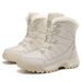 Women's Outdoor Hiking Snow Boots Waterproof Non-Slip Winter Fleece Lined Thickened Ski High-Top Northeast Cotton Shoes_vogvips.com