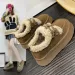 Winter Warm Snow with Fur for Short Boots Anti slip Lightweight Comfortable Womens Home Slippers High Top Bread Shoes_vogvips.com