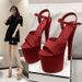 Round Toe Waterproof Platform Fashion New Thin Heel Super High Heel Casual Velvet Fashion Sandals Women's Flats_vogvips.com