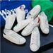 Flat Bottomed Casual Board Shoes For Couples, Men And Women's Autumn Top Layer Round Toe Small White Shoe Cowhide_vogvips.com