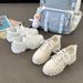 New White Thick Soled Height Increasing Board Casual Student Women's Fashionable Dad Shoes, Xiaoxiang Sports Shoes_vogvips.com