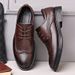Euro Step Carved Genuine Leather Pointed Business Formal Autumn New Brogue Men's Soft Sole Shoes_vogvips.com