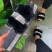 Women's Faux Fur Slide Sandals With Rhinestones - Plush Comfort Platform Slippers For Everyday Wear Women's Shoes_vogvips.com