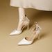 High-heeled Shoes That Don't Tire The Feet, Luxurious And Sophisticated, New Summer Style Satin Stiletto Bow Strap Pointed-toe San_vogvips.com