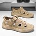2025 Autumn New Trendy Closed-Toe Sandals Breathable Mesh British Style Casual Beach Men's Shoes_vogvips.com