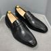 Classic Italian style loafers cowhide business dress shoes slip-on leather shoes for men_vogvips.com