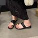 Wearing Sandals And Slippers For Women Outside, New 2025 Summer Commuting Set Beach Sho, Versatile Square Toe Flat_vogvips.com