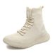 Plus Size High Top Trendy Socks, Lace Up Women's Shoes, Soft Sole, Middle-Aged And Elderly Casual Lightweight 344_vogvips.com