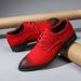 Low Men's Block Cut, Polished, Carved, Pointed, Business Casual Plus Size Leather Shoes, Spring Single Shoes Cut, Polished, Carved, Pointed, ,_vogvips.com