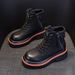 Women's Martin Boots Retro Locomotive Boots Leather Face Short Tooling Boots British Versatile Women's Boots_vogvips.com
