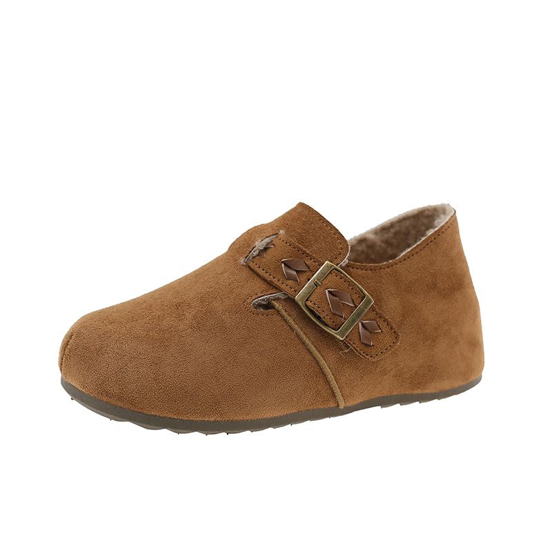 2025 Vintage Internal Height Increase Fleece-Lined Warm Shoes For Women New Versatile Comfortable Slip-On_vogvips.com