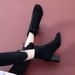 High 2025 Autumn Winter New British Style Chunky Heel Short Versatile Trendy Women's Bare With Fleece Lining Martin_vogvips.com