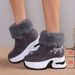 Women's Snow 2024 Winter Short Boots With Fleece Lining, Warm Height-Increasing Cotton Boots, Trendy One-Piece_vogvips.com