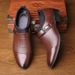 2025 New Spring Breathable Casual Single British Style Pointed Leather Business Formal Large Size Men's Shoes_vogvips.com