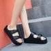 EVA Platform Sandals For Women - Thick Sole Slip-On Slippers With Double Buckles (Lightweight, Non-Slip, Beach & Casual Wear)_vogvips.com