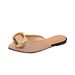 Summer Style Women's Pointed Toe Slippers Metal Design Lightweight Outdoor Wear Suitable Plus Size_vogvips.com