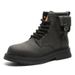 Martin Boots Men's Tooling Mountaineering Boots High-top Thick-soled Heightening Rhubarb Boots Locomotive Leather Boots_vogvips.com