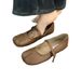 Flat Gentle Evening Shoes, French Style Cream Yellow Pig Trotters, Single For Women In Spring And Autumn, Soft Soles_vogvips.com