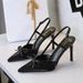 Elegant Bow Stiletto Heels For Women - Pointed Toe Open Back Dress Pumps With Comfortable Cushioning, Perfect For Parties & Evening Events_vogvips.com