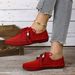 Retro Flat Shoes for Women Lace up Beaded Slip-On Comfortable plus Size Autumn New_vogvips.com