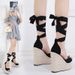 Women’s Shoes Fashion High Heel Women's Shoes Ankle Strap Rope Wedge Heel 16 Cm Sandals_vogvips.com