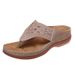 2025 Summer New Style With Oversized Hollow Out Rhinestones And Thick Sole, Clamped Toes, Women's Cool Slippers_vogvips.com