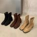 High Heel Suede Slim Women 2025 New Autumn Winter Korean Style Fashionable Ankle Stretch Martin Boots_vogvips.com