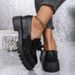 Black Loafers Women Niche Bow Platform Small Leather Shoes Vintage Single Shoes_vogvips.com