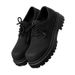 ShoeVault Chunky Derby Shoes For Men, Low Top Thick Sole Height Increasing British Style Youth Casual Leather Shoes, Unique Niche_vogvips.com