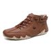 European Warm Series Top Layer Cowhide High-top Martin Cotton Shoes Octopus Autumn Winter Fleece-lined Unisex Outdoor Ankle Boots_vogvips.com
