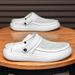 Men's Summer Breathable Hole Shoes, Mesh Hollow Double-Wear Sandals, Beach Shoes, Large Size 47-48_vogvips.com