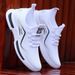 Men's Breathable Mesh Sports Shoes Summer Trendy Casual Flyknit Running Shoes with Soft Sole for Students_vogvips.com