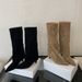 Women's Shoes Autumn And Winter New Simple Temperament Low Heel Pointed High Boots Comfortable Versatile Solid Color Wide_vogvips.com