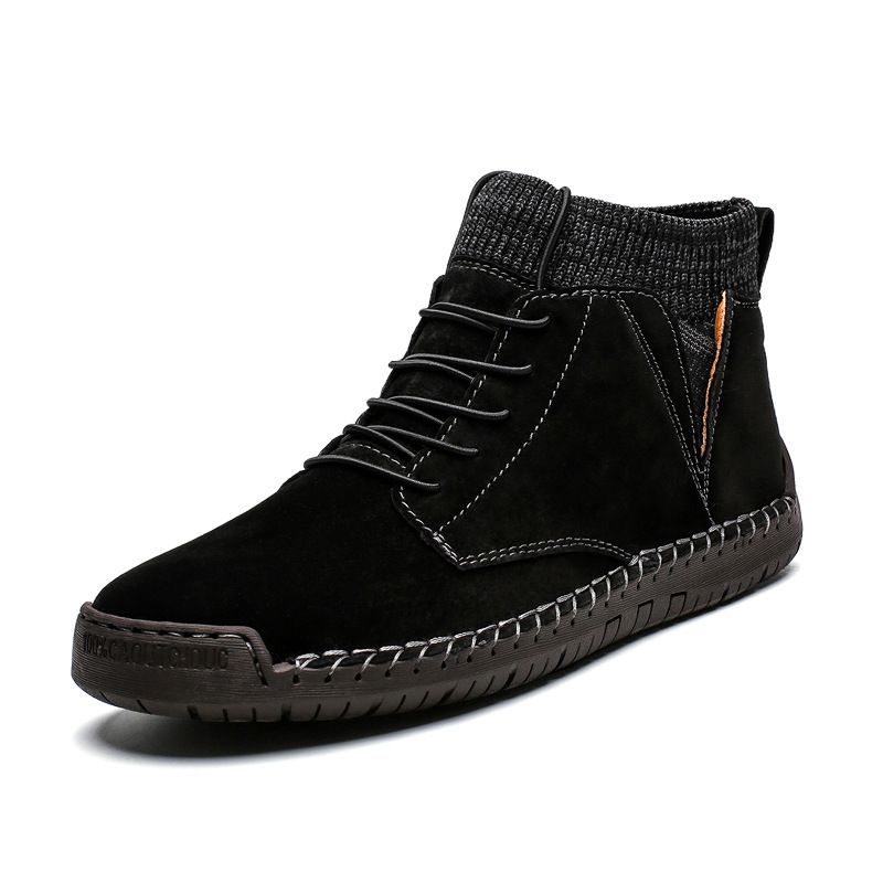 High-top Velvet Warm Martin Boots Men's Large-size Casual Leather Shoes Handmade Men's Shoes_vogvips.com