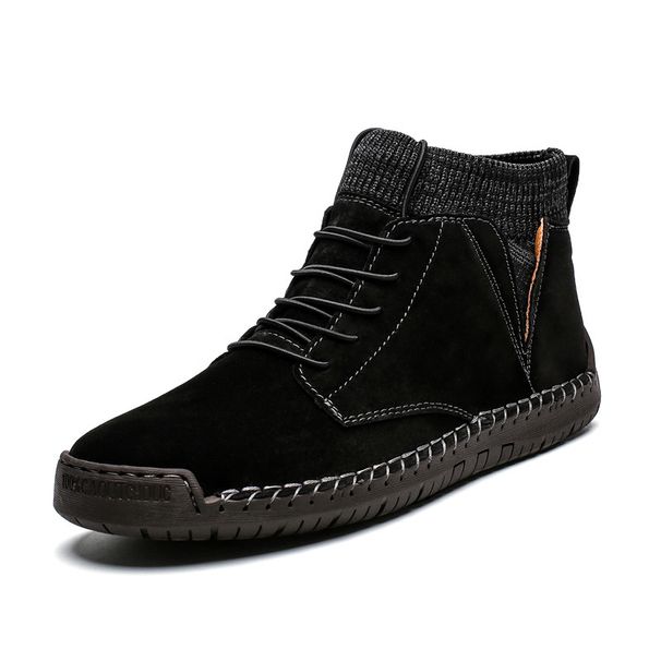 High-top Velvet Warm Martin Boots Men's Large-size Casual Leather Shoes Handmade Men's Shoes_vogvips.com