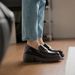 Round Head Buckle Loafers Platform Thick Heel Small Leather Shoes_vogvips.com