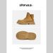 Niche Vintage High-Top Martin Thick-Soled Height-Increasing Zipper Workwear Leather Men's Yellow Boots_vogvips.com