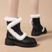 Sheepskin Snow Boots For Women 2025 New Winter Fleece Lined Thickened Warm Cotton Shoes Thick Sole Slip-On Loafers_vogvips.com